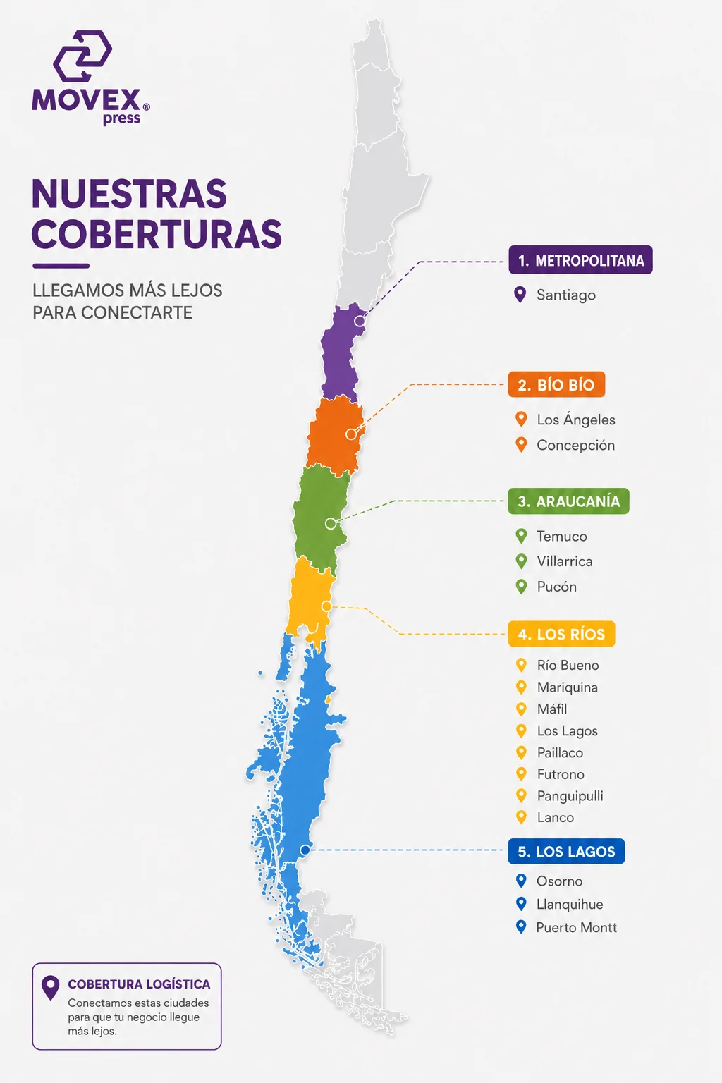 Mapa de cobertura Movex press